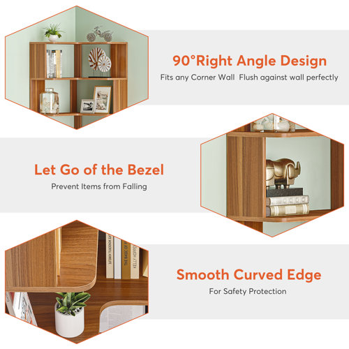 Ebern Designs Nyajiah Corner Bookcase & Reviews Wayfair